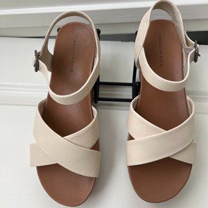 American Eagle Platform Sandal, Cream